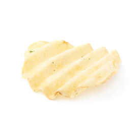 Single potato chip crisp isolated