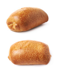 Pastry pocket with sausage isolated