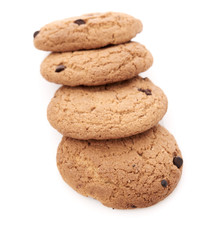 oat cookies on white background