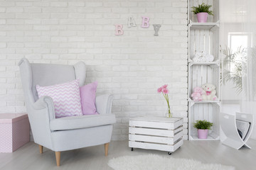 Eco-friendly baby room decor in white