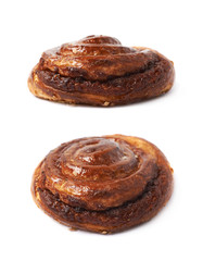 Cinnamon roll pastry bun isolated
