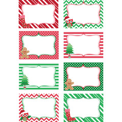 Christmas Printable labels Set.Photo Frame, Gift Tags,Invitation