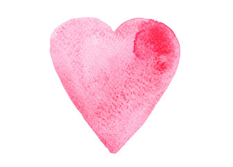 Hand drawn watercolor heart isolated on a white background