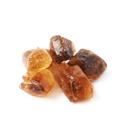 Pile of brown rock sugar crystals
