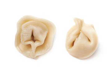 Single cooked dumpling isolated