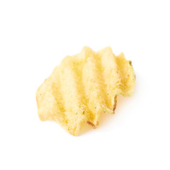Single potato chip crisp isolated