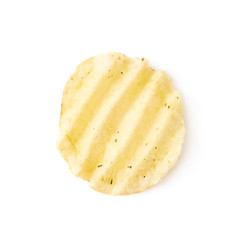 Single potato chip crisp isolated