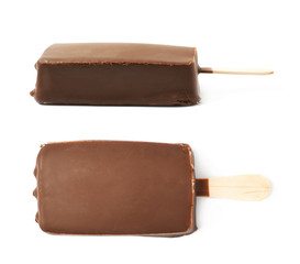 Vanilla ice cream bar on a stick