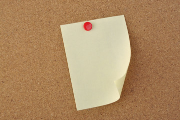 Blank Notepad on Cork Wood Notice Board