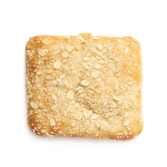 Single piece of bread bun isolated