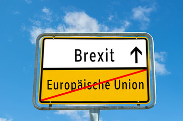 Ortstafel Brexit/Europäische Union