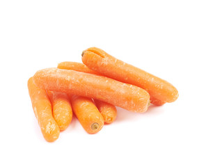 Pile of baby carrots isolated