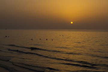seaside at sunset