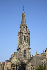 Fototapeta na wymiar Tron Kirk Church Tower, Royal Mile Street; Edinburgh