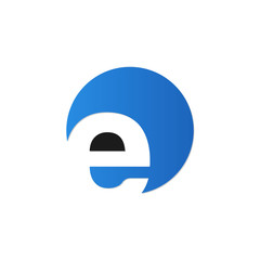 initial letter circle logo blue