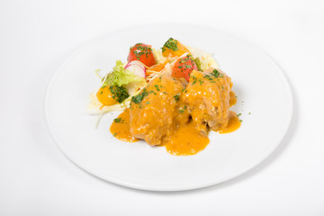 Homemade cutlets with sauce