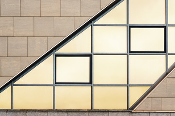 abstraction wall with windows of a modern building