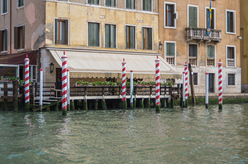 Venice Italy 29 April 2014 The buildings and architecture along the Canals and Waterways of famous...