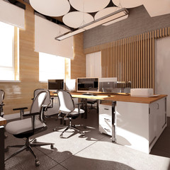 Empty modern office interior work place