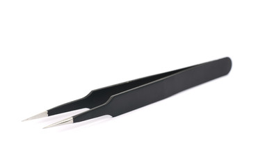 Black tweezers tool isolated
