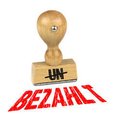 bezahlt, unbezahlt - Stempel