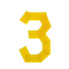 Number three symbol made of insulating tape