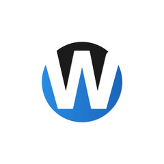 initial letter circle logo blue