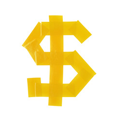 Obraz premium Dollar symbol made of insulating tape