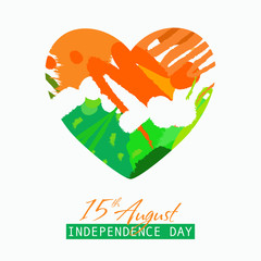 Indian Independence Day background with text 15 of August. Brush strokes texture. Vector illustration