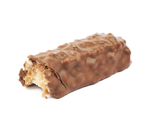 Caramel chocolate bar isolated
