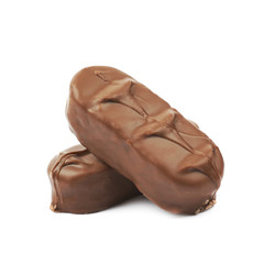 Coconut filled chocolate bar isolated