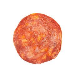 Italian sausage salame ventricina isolated