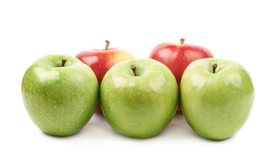 Red and green apples composition