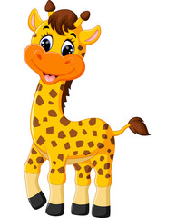 Naklejka premium illustration of cute giraffe cartoon
