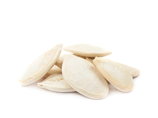 Pile of pumpkin seeds isolated