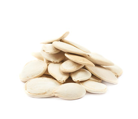 Pile of pumpkin seeds isolated
