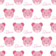 Seamless Background with bear. Bear pattern vector.