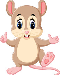 Obraz na płótnie Canvas illustration of cute mouse cartoon