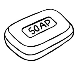 soap / cartoon vector and illustration, black and white, hand drawn, sketch style, isolated on white background.