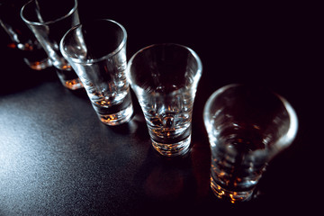 Glasses with alcohol