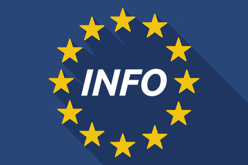 Long shadow European Union flag with    the text INFO