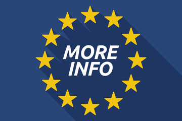 Long shadow European Union flag with    the text MORE INFO
