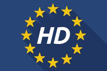 Long shadow European Union flag with    the text HD