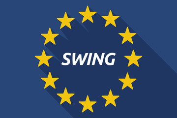 Long shadow European Union flag with    the text SWING
