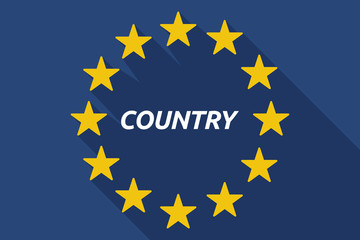 Long shadow European Union flag with    the text COUNTRY