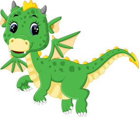Fototapeta premium illustration of cute dragon cartoon