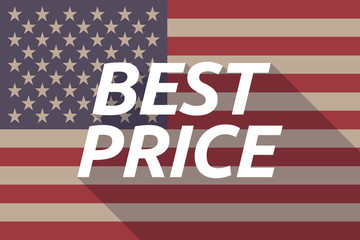 Long shadow USA flag with the text BEST PRICE