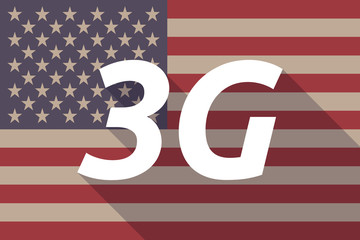 Long shadow USA flag with    the text 3G