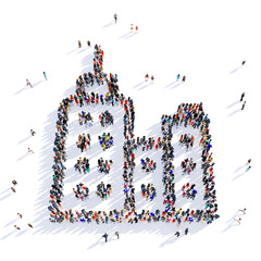 people skyscraper shape 3d