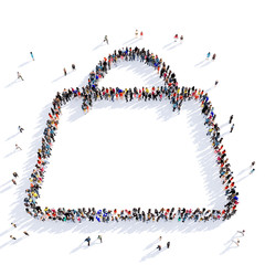 people bag shopping shape 3d